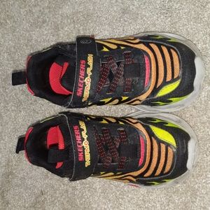 Kids Skechers Velcro Sneakers - Flame
